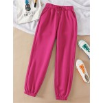 Women's Casual Jogger Pants with Drawstring Elastic Waist - Loose Fit and Slight Stretch - Comfortable Activewear