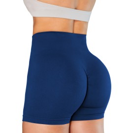 Solid Color Quick Drying Yoga Workout Shorts, High Stretch Sports Running Shorts, Women's Activewear