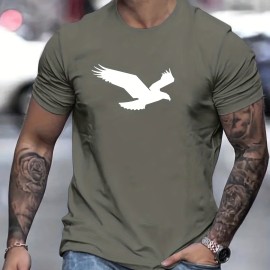 Eagle Pattern Men's Casual Street Style Tee Shirt for Summer and Fall