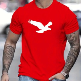 Eagle Pattern Men's Casual Street Style Tee Shirt for Summer and Fall