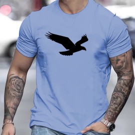 Eagle Pattern Men's Casual Street Style Tee Shirt for Summer and Fall