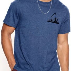 Stylish Mountain Triangular Frame Print Men's Graphic Tee - Summer Clothes