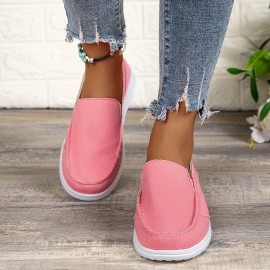 Comfortable Women's Canvas Slip-On Sneakers for Casual Walking and Everyday Wear