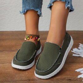 Comfortable Women's Canvas Slip-On Sneakers for Casual Walking and Everyday Wear