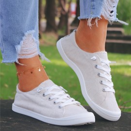 Lightweight Women's Canvas Sneakers with Slip-On and Lace-Up Design