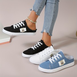 Women's Lightweight Denim Lace Up Sneakers for Casual Walking