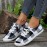 Lightweight Plaid Canvas Sneakers for Women - Comfortable Slip-On Low Tops for Casual Wear