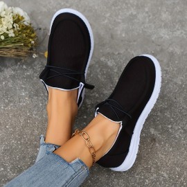 Women's Solid Color Casual Sneakers, Slip On Soft Sole Platform Low-top Shoes, Lightweight Non-slip Daily Shoes