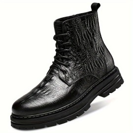 Men's Fashion Casual Boots, Breathable Anti-skid Side-zippered Ankle Boots With Buckle For Outdoor, Spring And Autumn