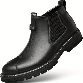 Stylish Men's Chelsea Boots - Water-Resistant, Warm Insulation for Autumn & Winter, Versatile Daily Wear with Enhanced Grip Sole