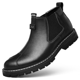 Stylish Men's Chelsea Boots - Water-Resistant, Warm Insulation for Autumn & Winter, Versatile Daily Wear with Enhanced Grip Sole