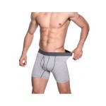 Casual Compression Sport Cotton Front Opening Long Boxers for Men