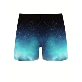 Men's Puppy Starry Sky Pattern High Stretch Comfortable Boxer Briefs Underwear