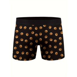 Contains Nuts Print Men's Fashion Novelty Boxer Briefs Shorts, Breathable Comfy High Stretch Boxer Trunks, Men's Underwear