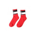 Women Autumn Warm Cotton Socks Elastic Stripes Dance Middle Tube Socks