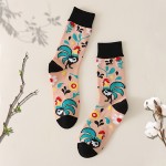 Music Festival Casual Crew Socks, Funny Colorful Chicken Pattern Mid Tube Socks, Women's Stockings & Hosiery