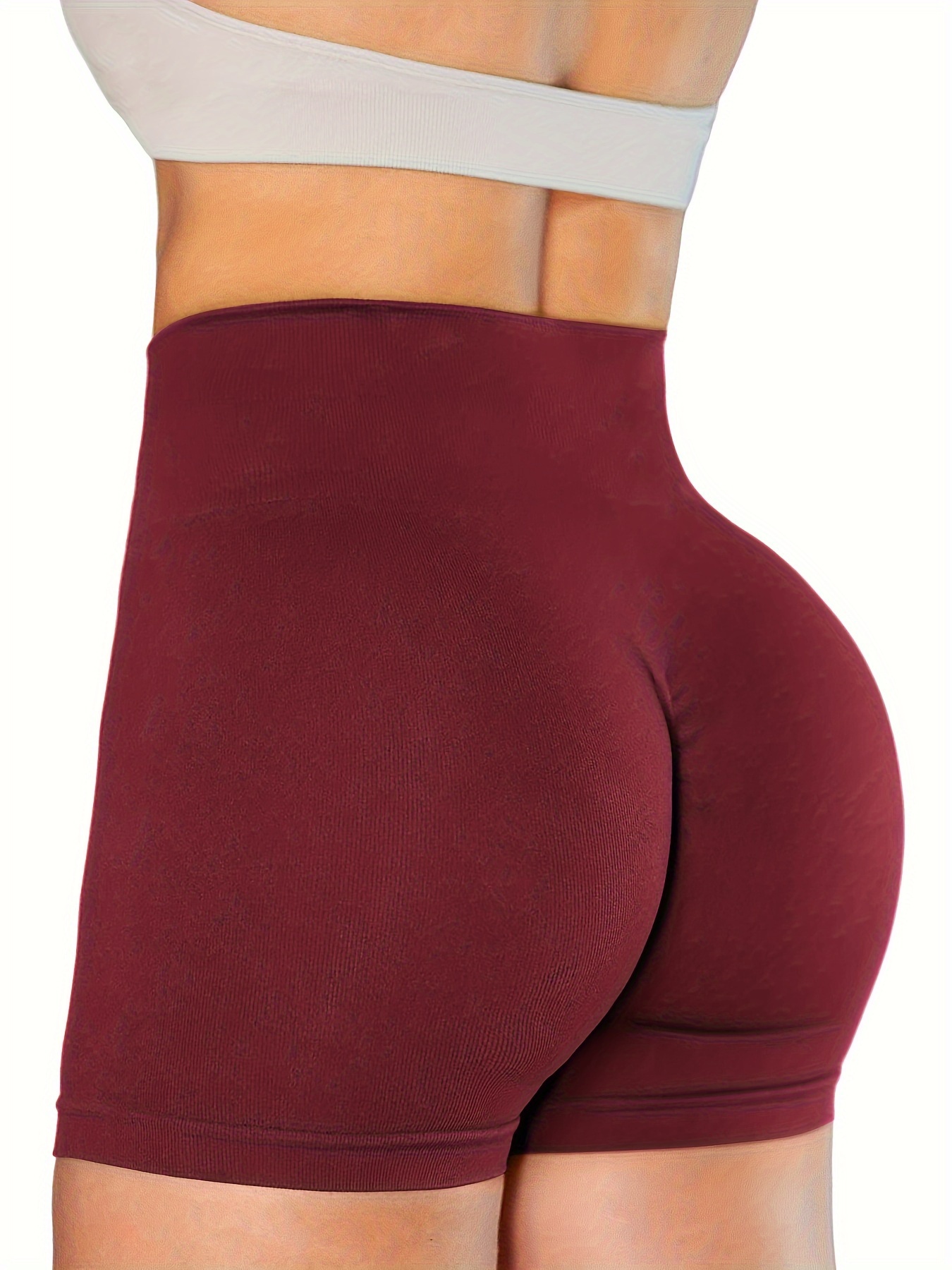 solid color quick drying yoga workout shorts high stretch sports running shorts womens activewear details 21