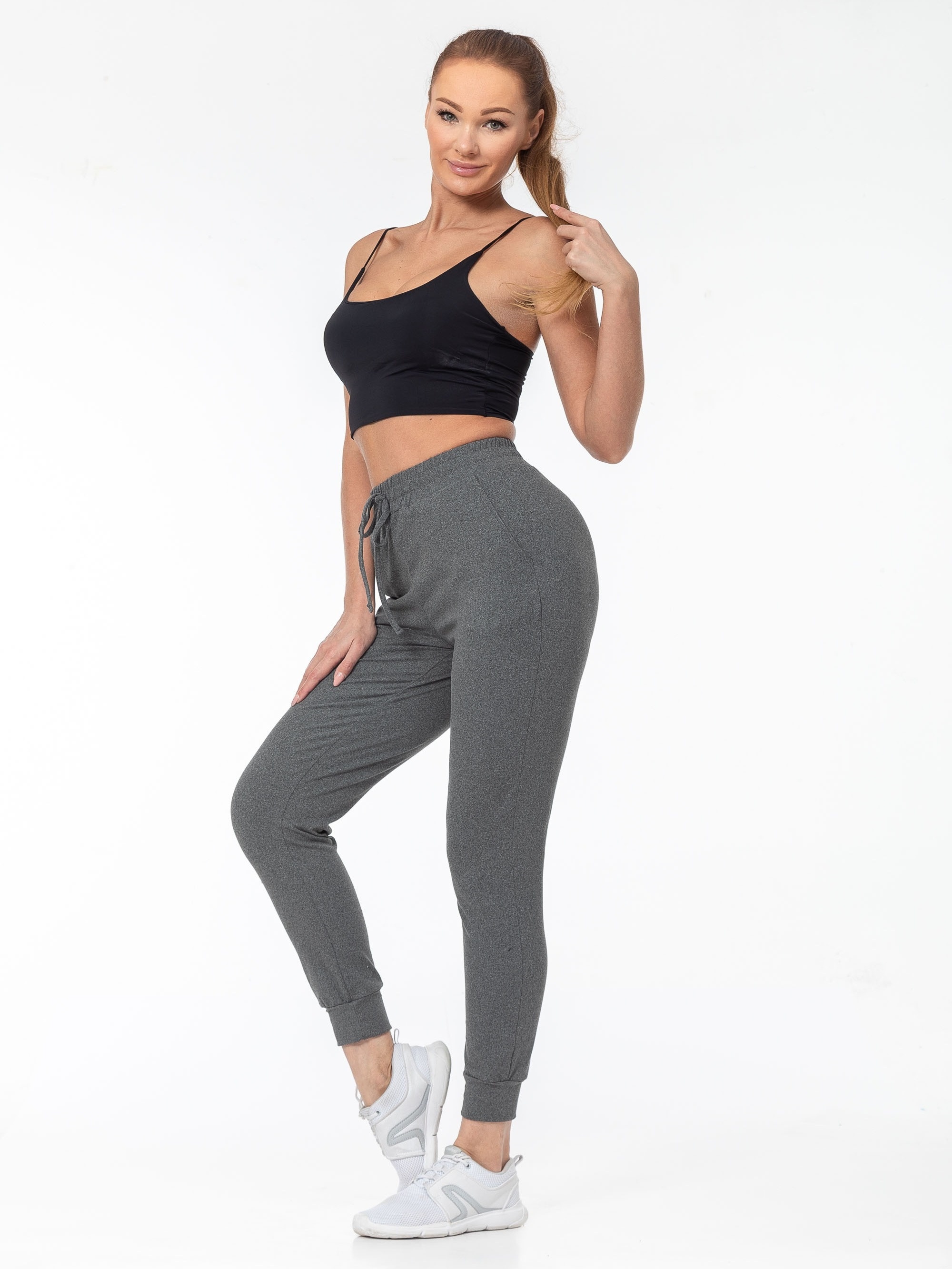 solid color casual pants high stretch running jogging pants with pocket womens activewear details 9