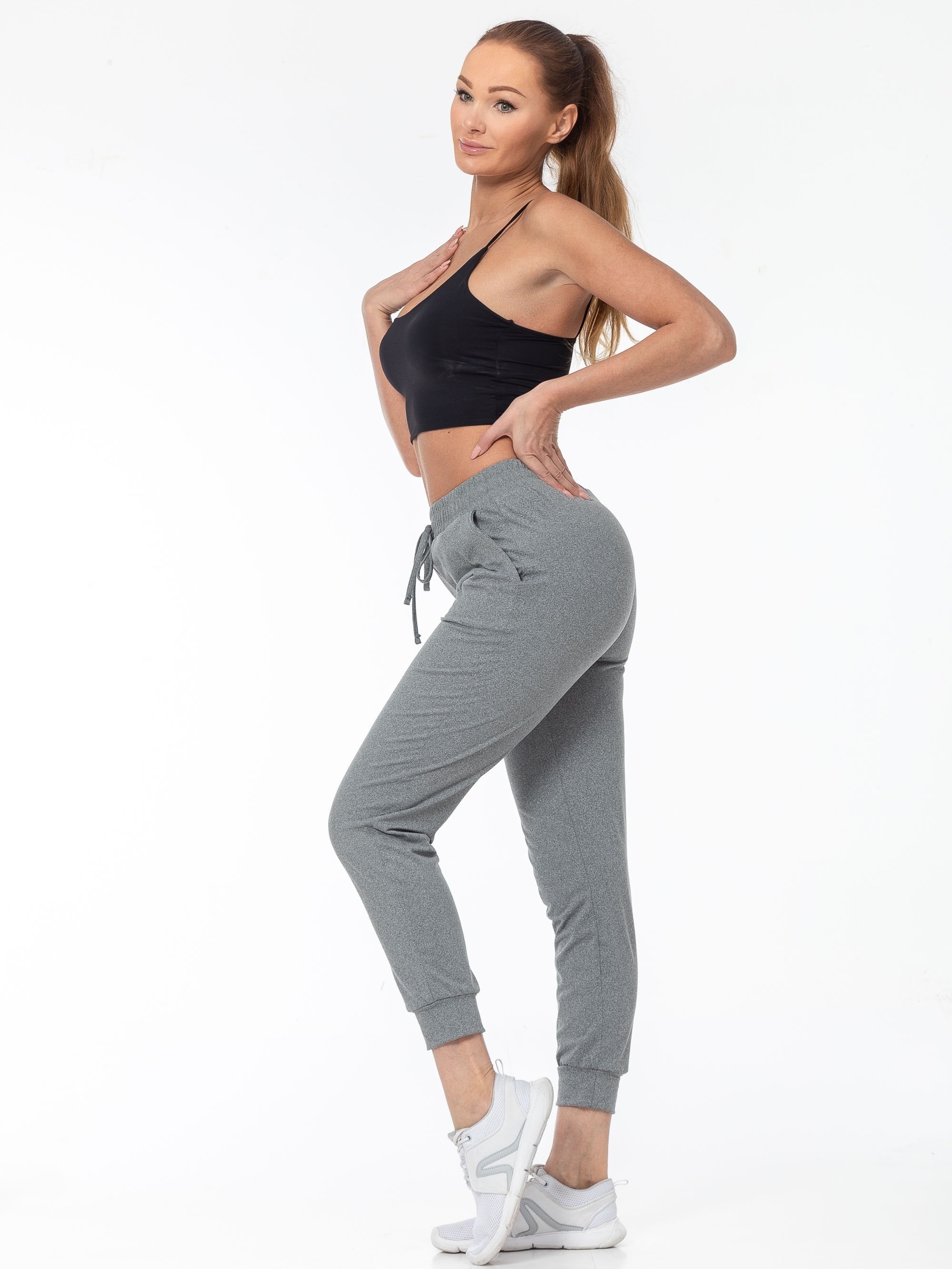 solid color casual pants high stretch running jogging pants with pocket womens activewear details 19