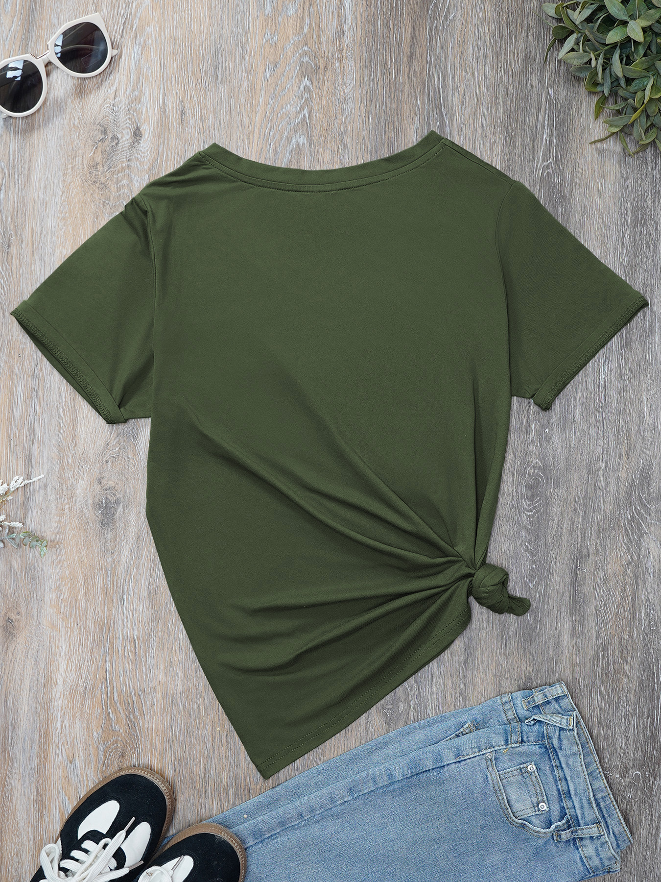 drink letter print casual t shirt v neck short sleeves stretchy sports tee st patricks day womens comfy tops details 4