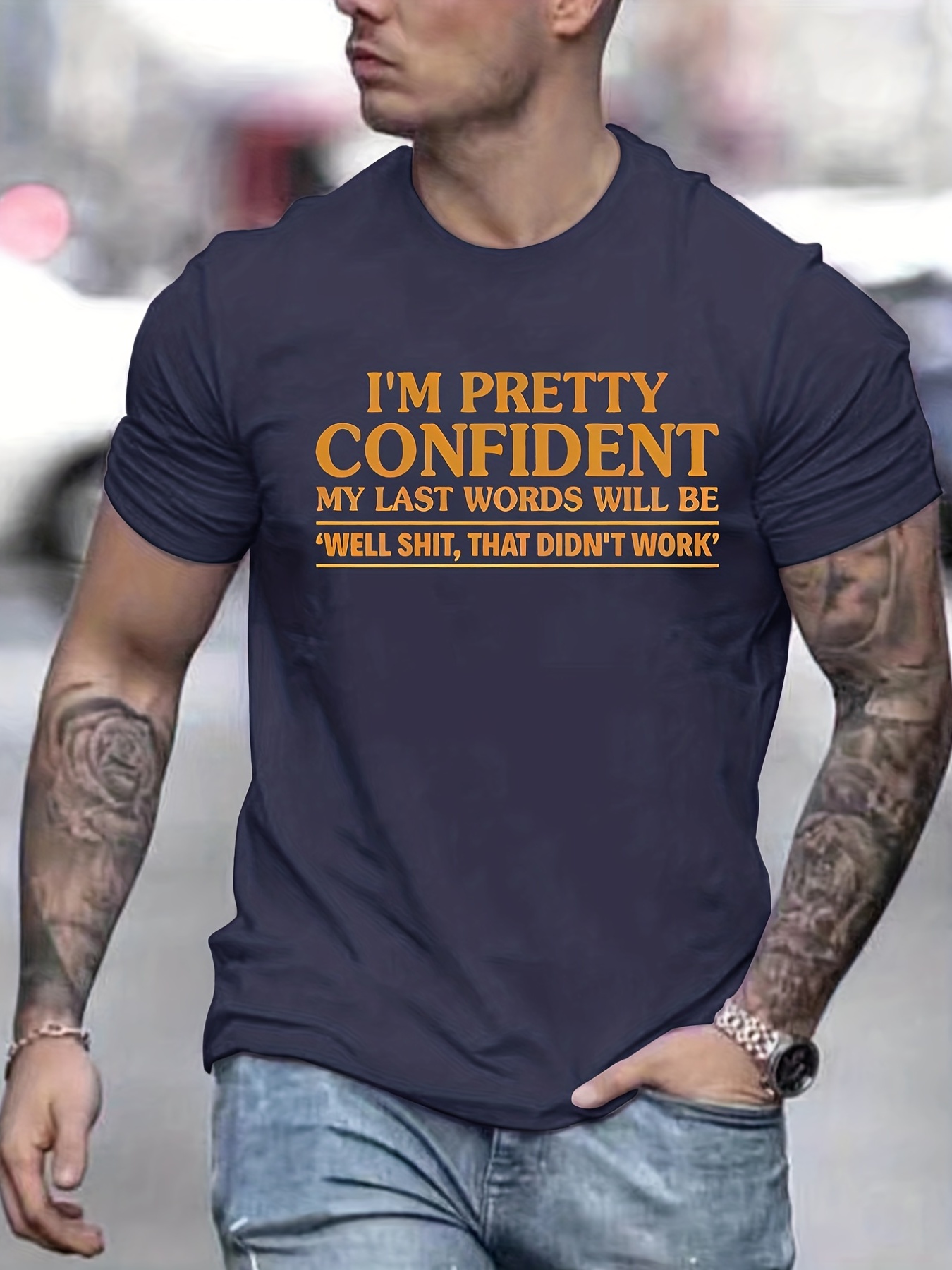 powerful slogan print mens graphic design crew neck t shirt casual comfy tees t shirts for summer mens clothing tops details 5