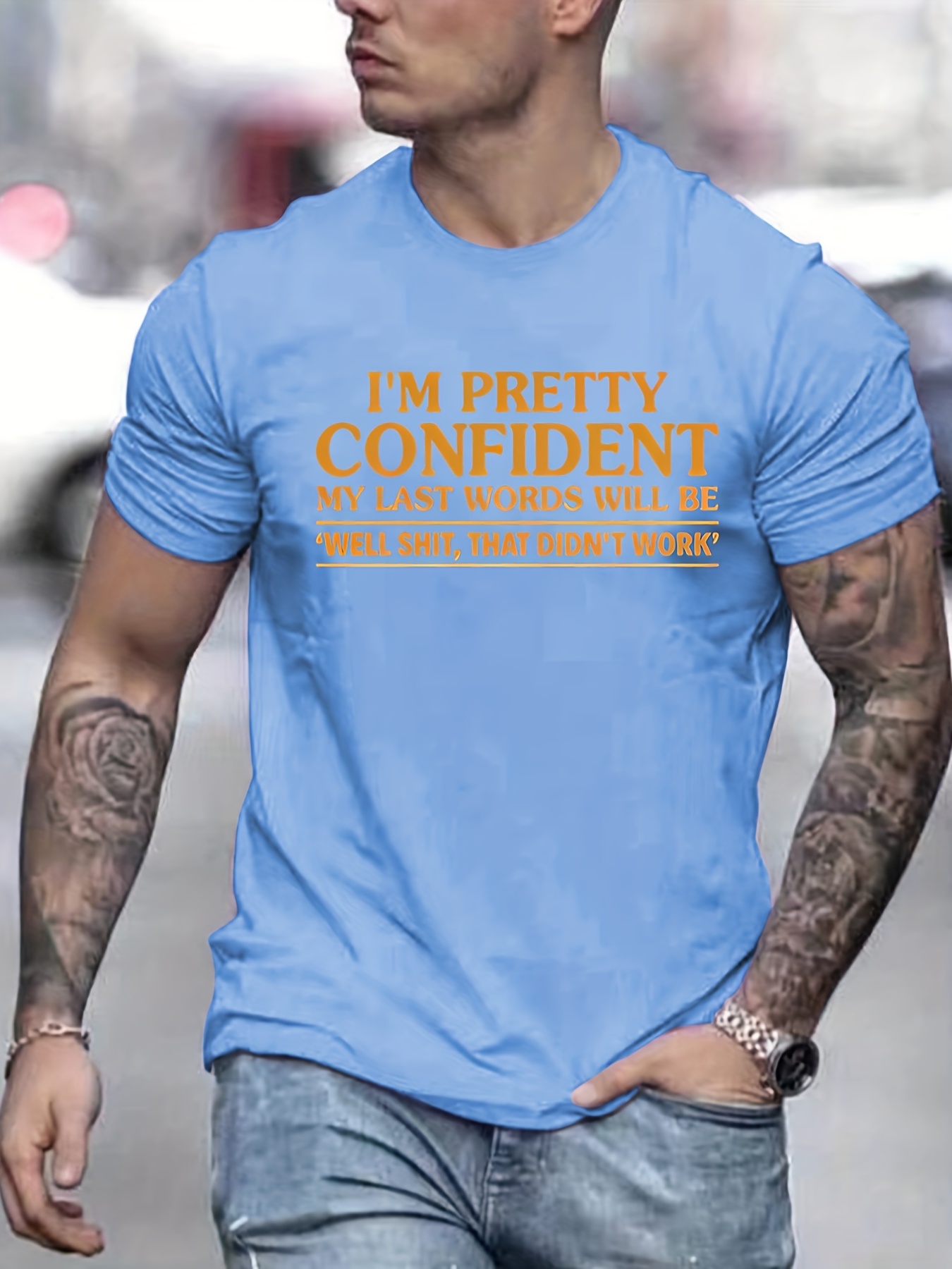 powerful slogan print mens graphic design crew neck t shirt casual comfy tees t shirts for summer mens clothing tops details 31