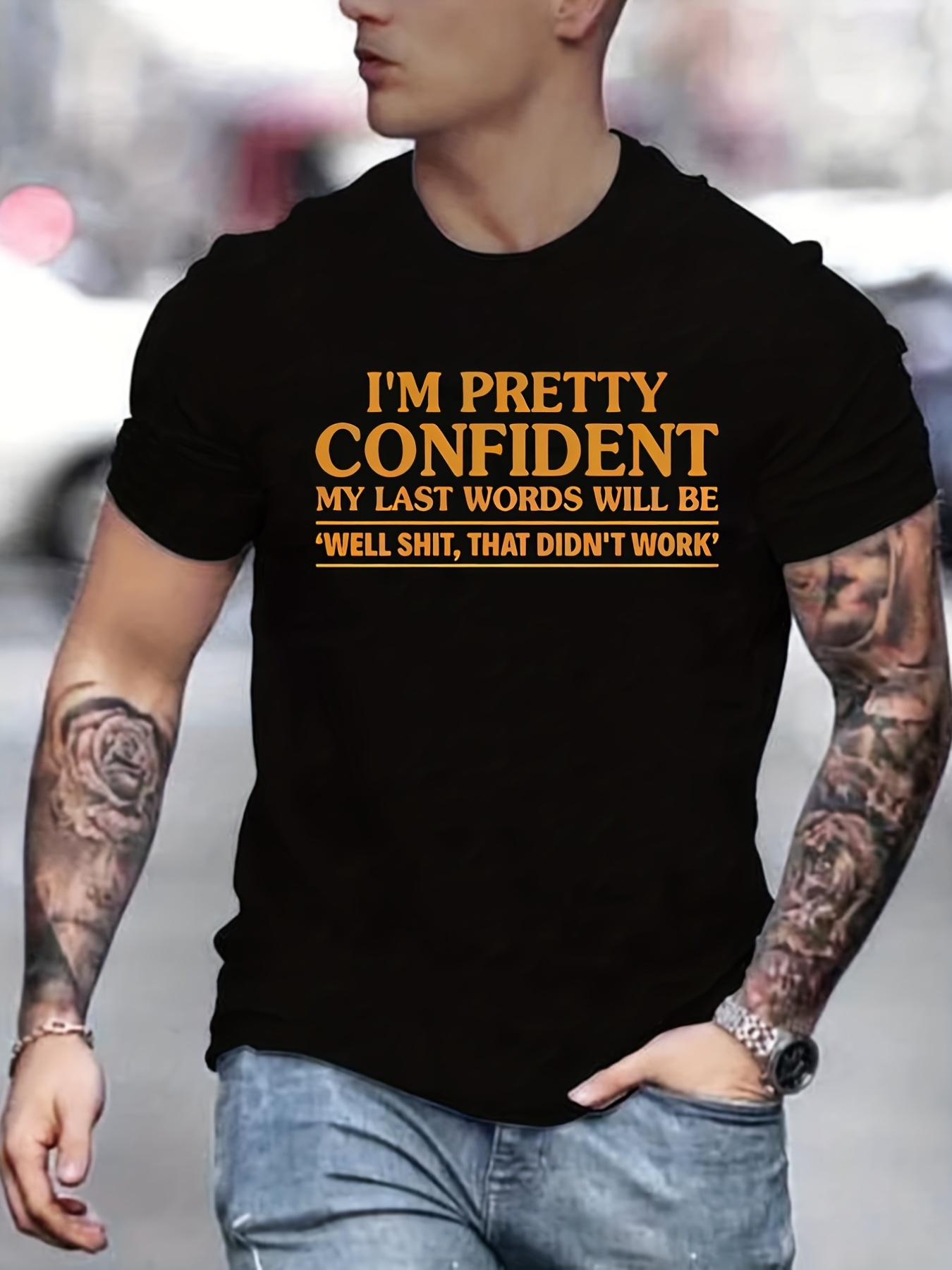 powerful slogan print mens graphic design crew neck t shirt casual comfy tees t shirts for summer mens clothing tops details 38